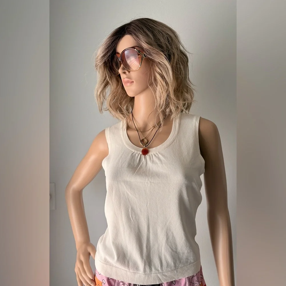Kasper Women's Cream Sleeveless Top size M Petite.